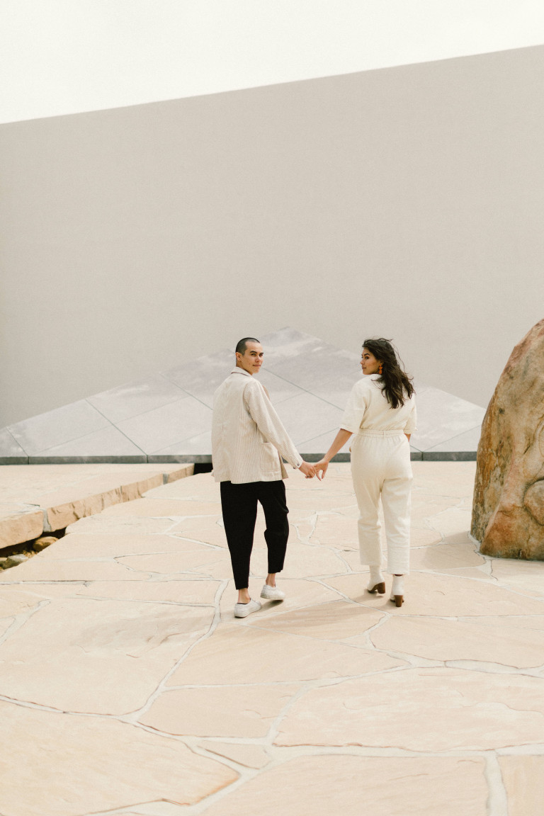 Noguchi Garden Editorial Engagement Photoshoot