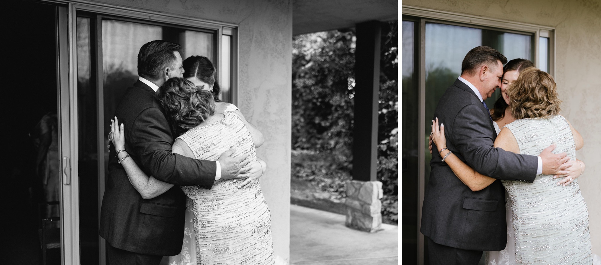 bride first look with dad