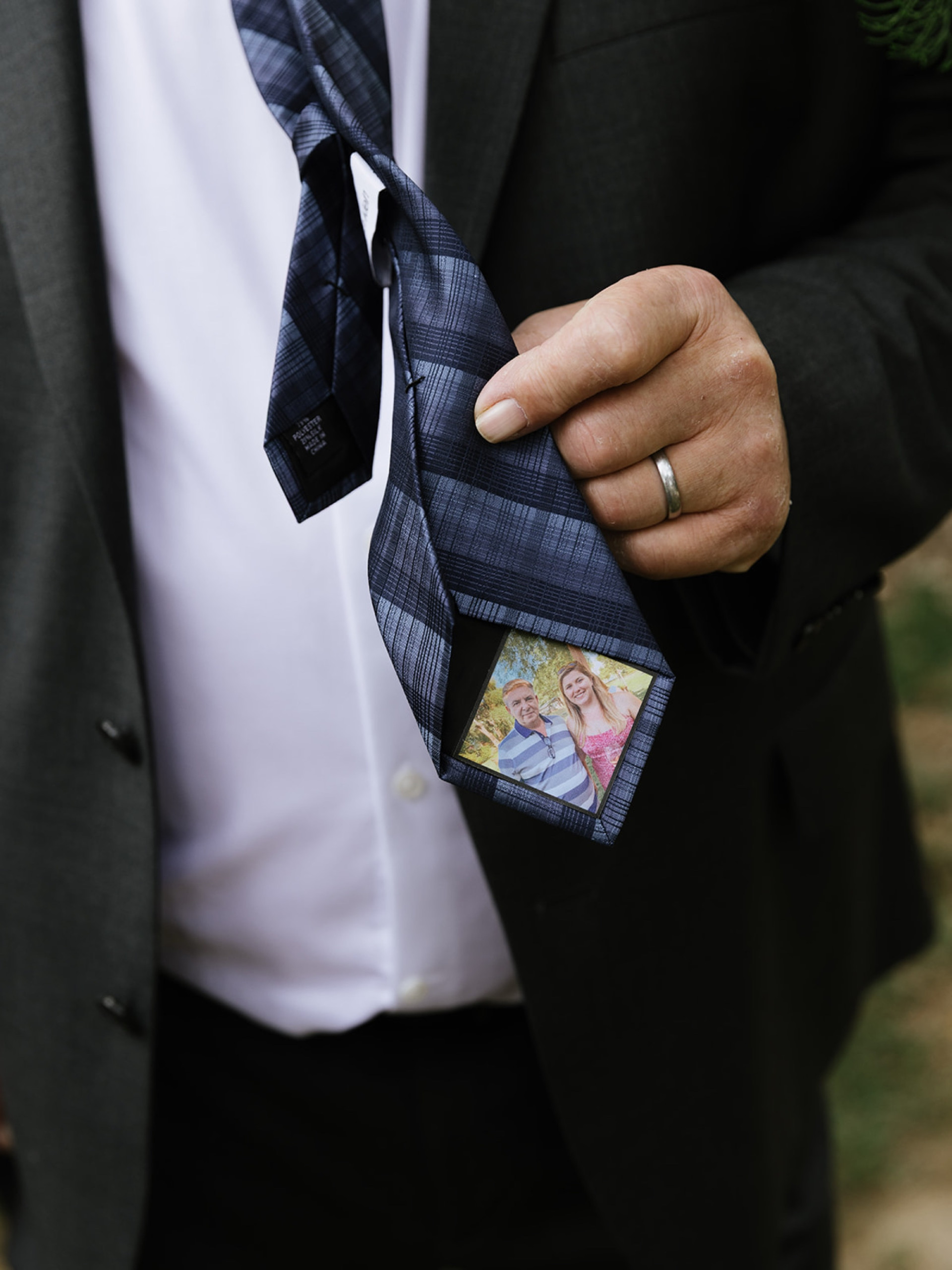 custom tie with personal photo for wedding day